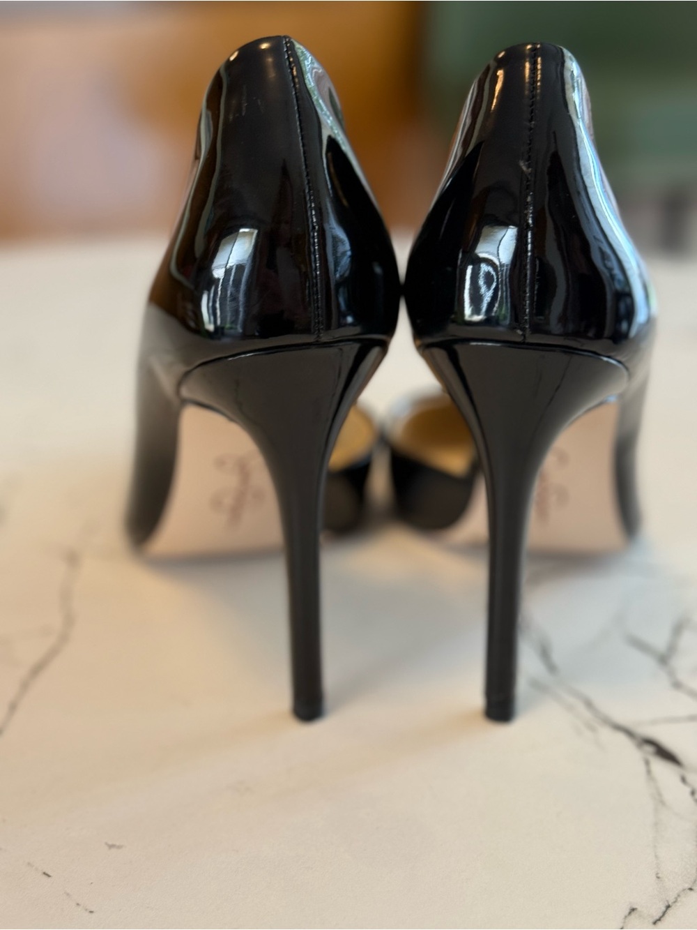 Jessica Simpson Black Patent Stiletto Pumps - Women Shoes size 9. Heel 4” - Picture 3 of 4